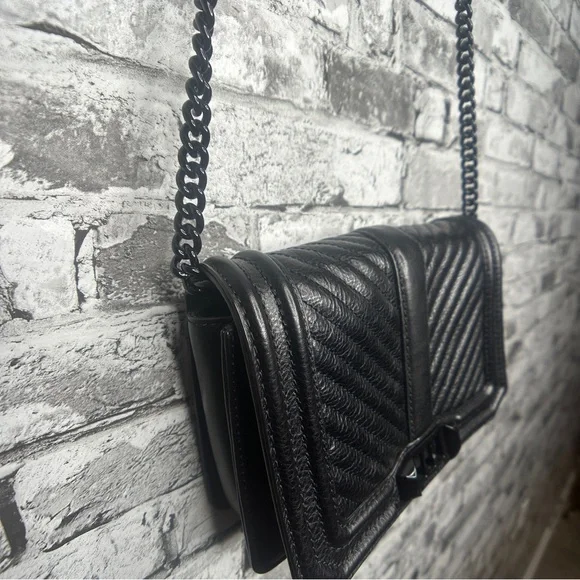 EUC Rebecca Minkoff Black Chevron Crossbody Bag
